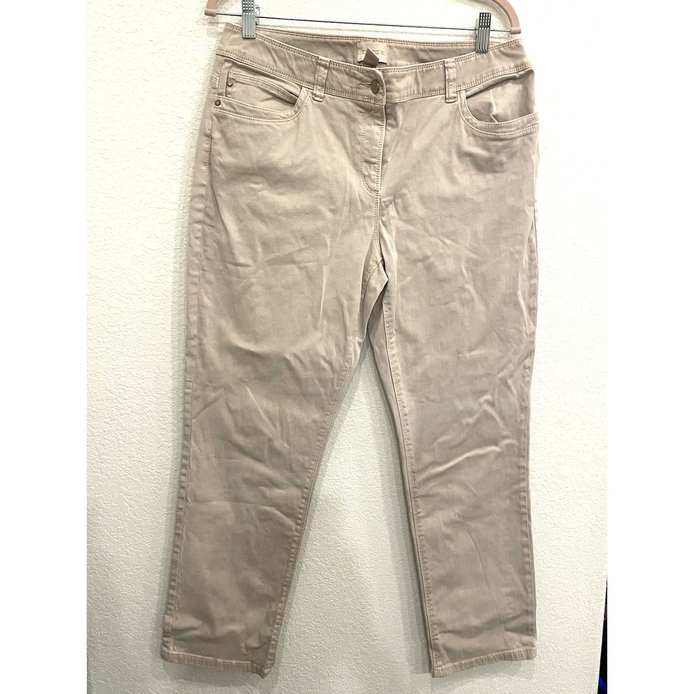Chico's Beige Brown Jeans‎ Pants 1 Skimmer Medium 8 Business Casual Office Work